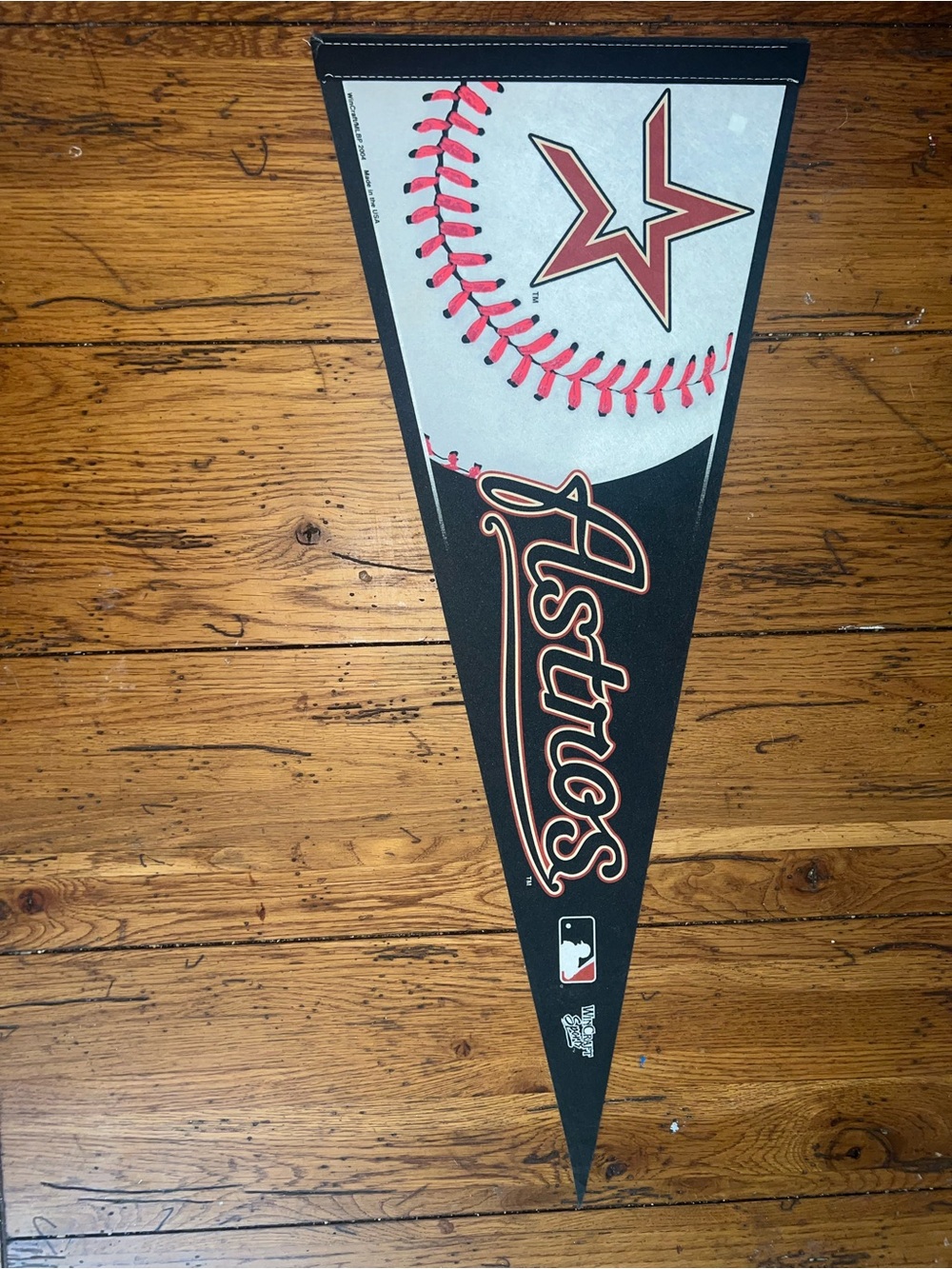 Houston Astros 12” x 30” Black and Orange Team Pennant